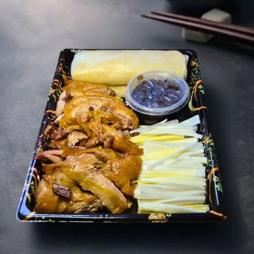 Signature peking duck sushi, crispy aromatic duck and hoisin glaze